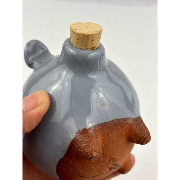 VTG Pig Morgan Ceramic Pottery Shaker Gray Glaze Kitsch - Picture 16 of 16